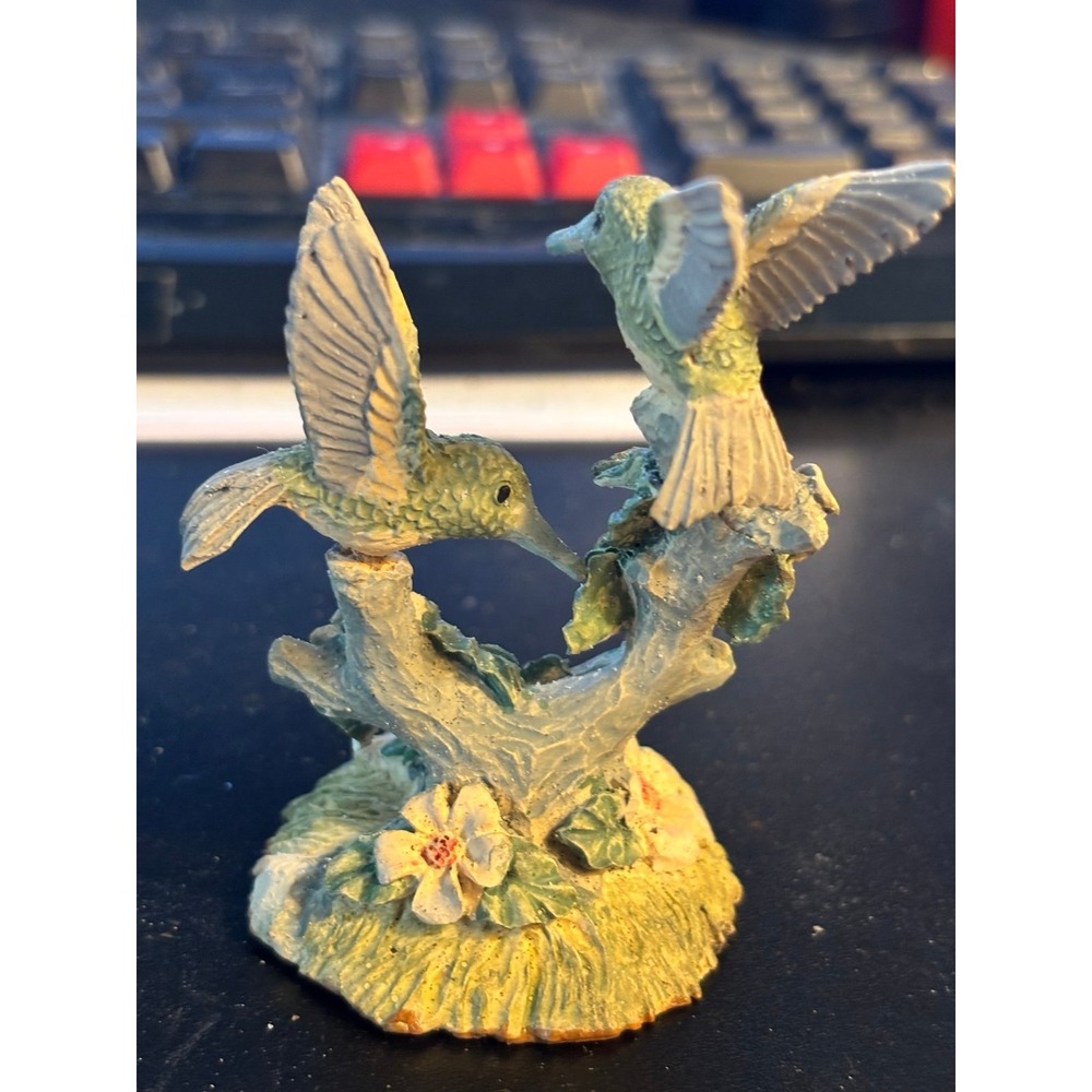 Hummingbird Figurines OnWith Flowers Art Soft Pastels